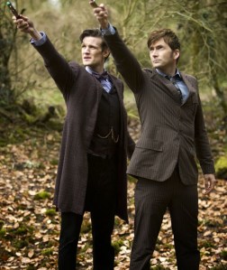 Smith & Tennant with their sonics held high.