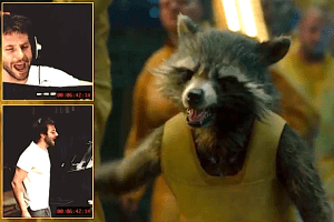 Bradley Cooper voicing Rocket Raccoon.